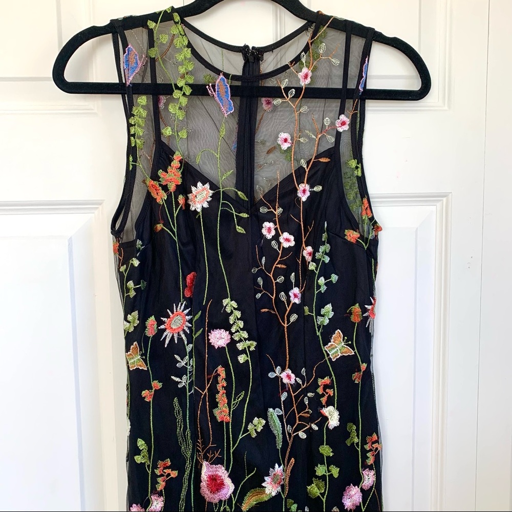 Floral Sheer Bodycon LBD Dress